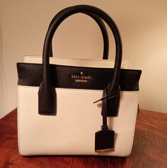 EUC Kate Spade Cameron Street Mini Candace Satchel/Crossbody In Black And Cream - Picture 3 of 9